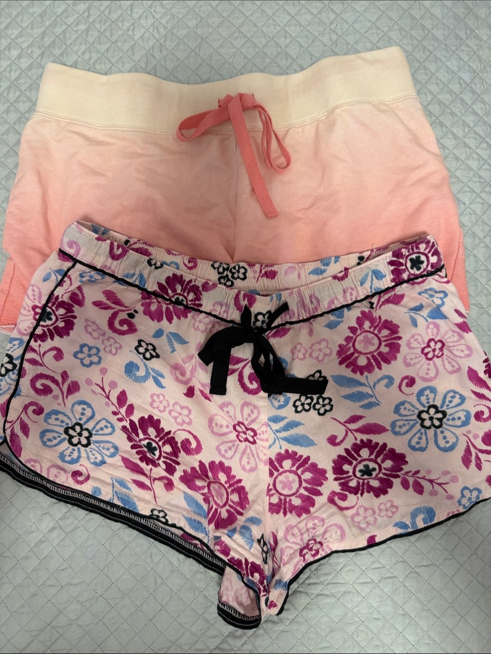 Pink Floral Cotton Lounge Shorts